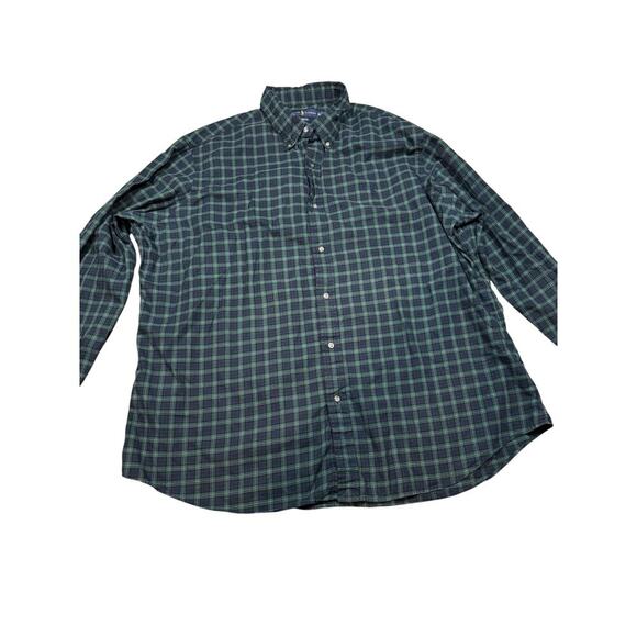 Ralph Lauren  Blue/Green Plaid Button Up Shirt Size XXL NWT - Picture 1 of 8